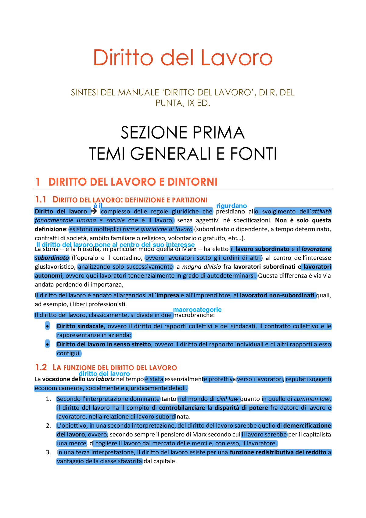 Riassunto-Diritto-Del-Lavoro-Riccardo-Del-Punta-Nona-Edizione - Diritto ...