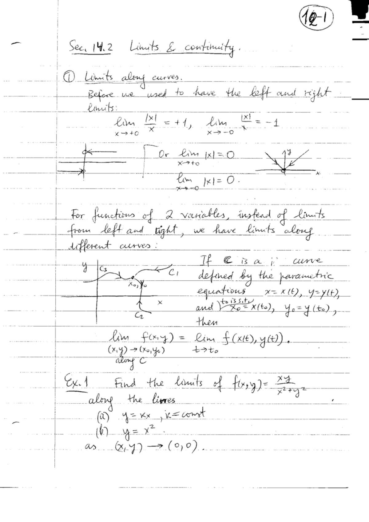 MATH121 2012-2013 Lecture Notes 12 - Limits & continuity - MATH 121 ...