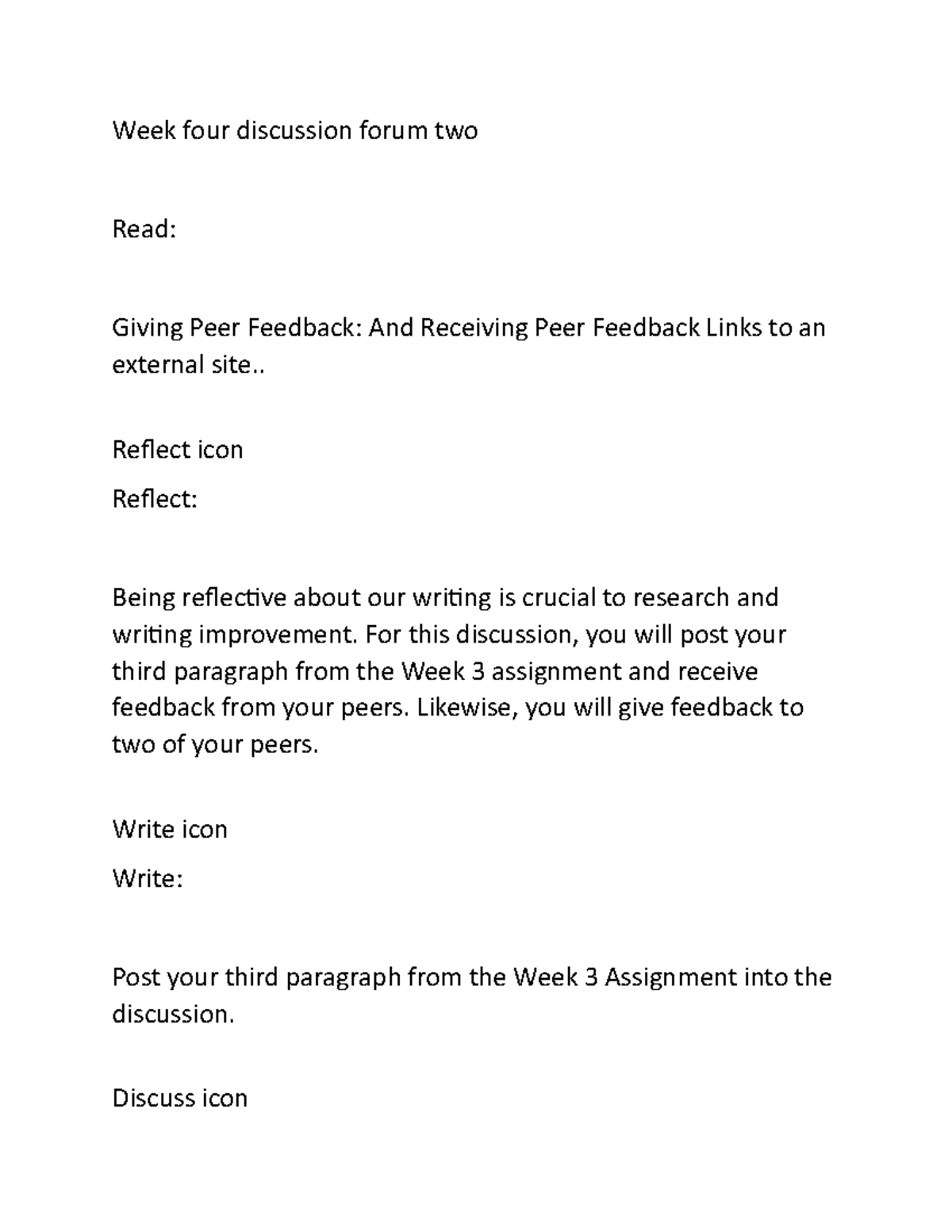 Wek four discussion forum two - Week four discussion forum two Read ...