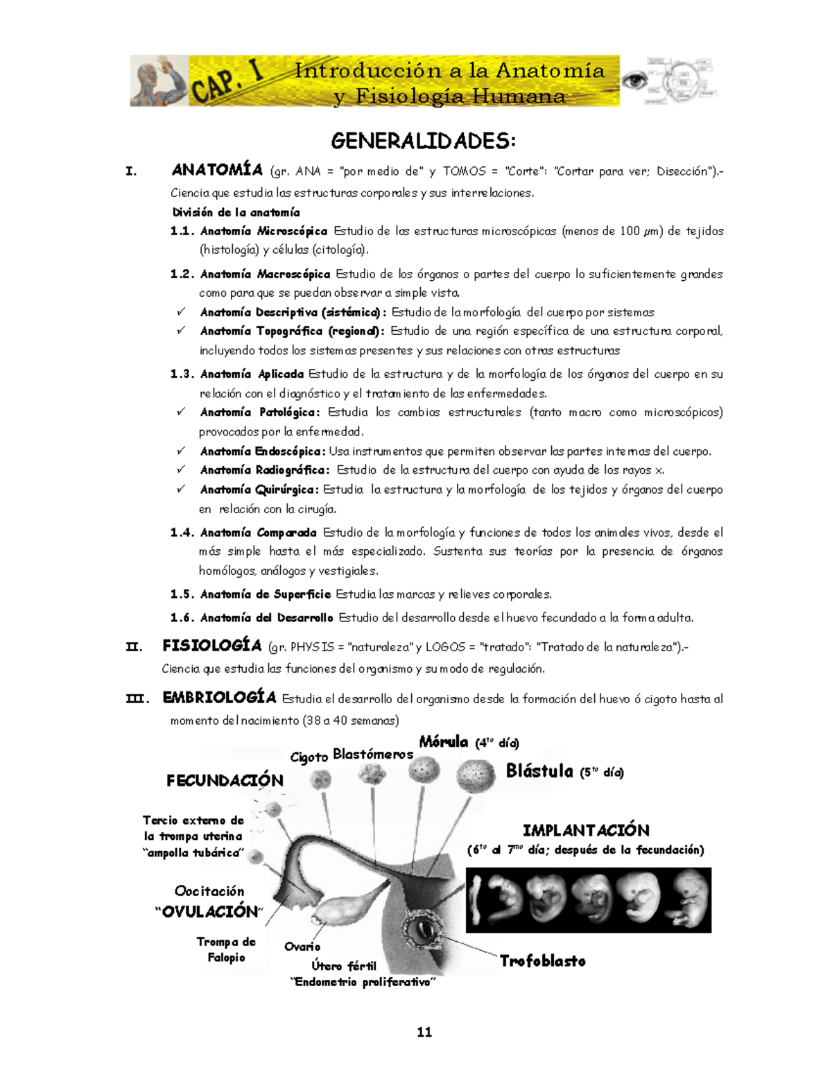 CAP-I - Resumen De Anto - Introducción A La Anatomía Y Fisiología ...