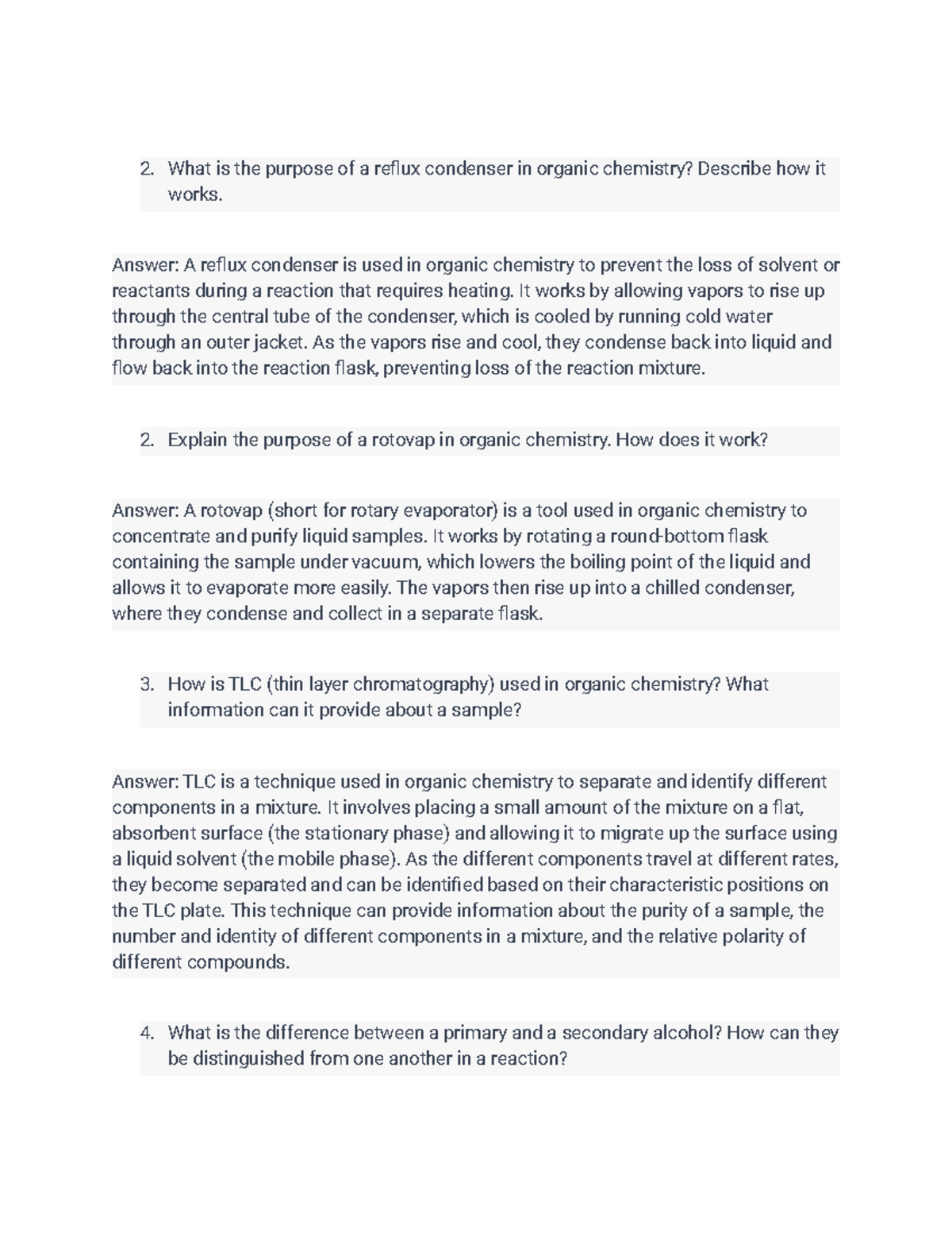 What is the purpose of a reflux condenser in organic chemistry Answer