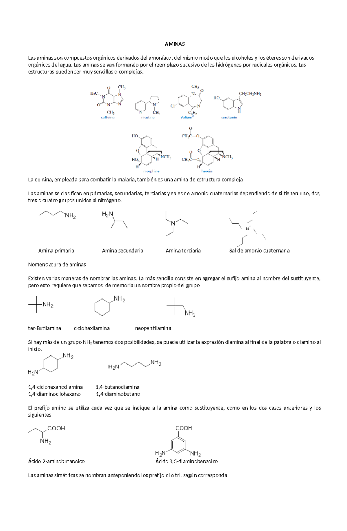 6. Aminas - Resumen Química Orgánica - AMINAS Las Aminas Son Compuestos ...