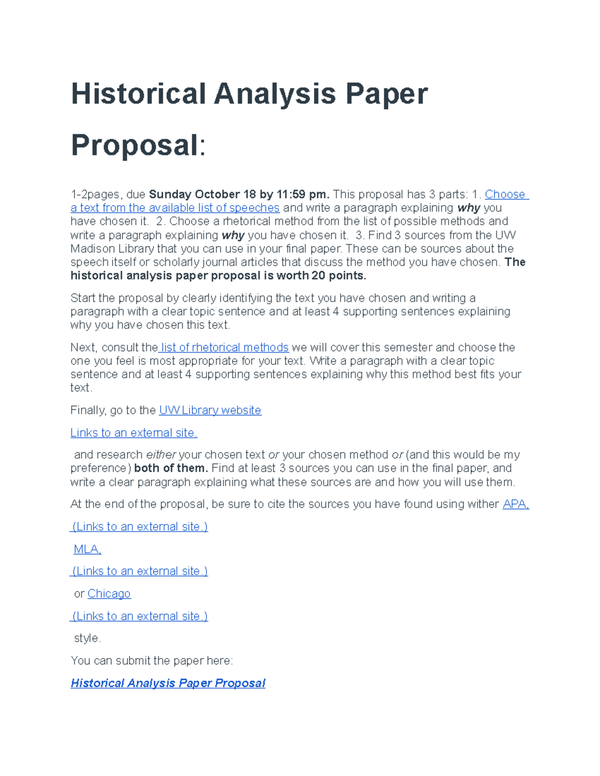 Historical Analysis Paper Proposal Prompt - Historical Analysis Paper ...