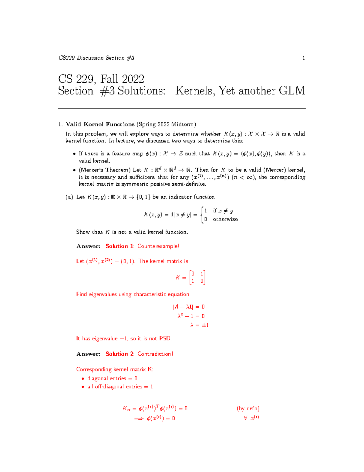 CS229 Fall 22 Discussion Section 3 Solutions - CS 229, Fall 2022 ...