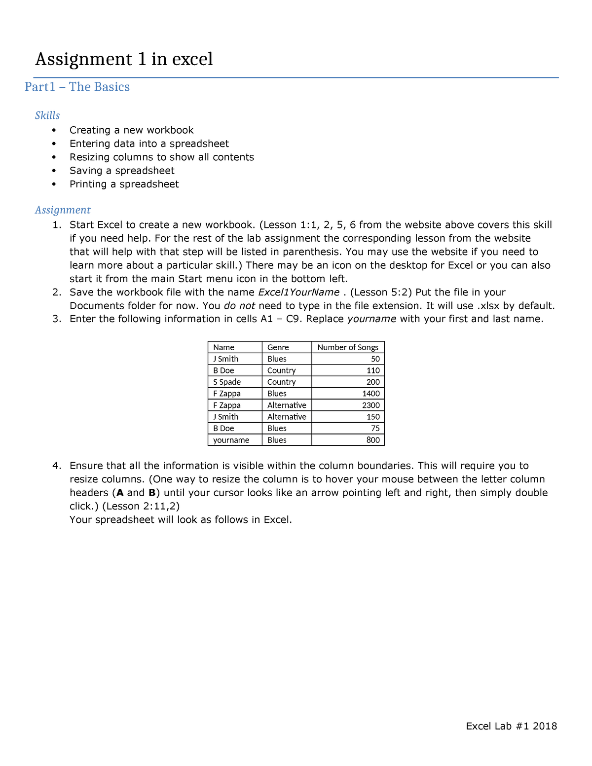 what is the completion code for assignment 1 excel