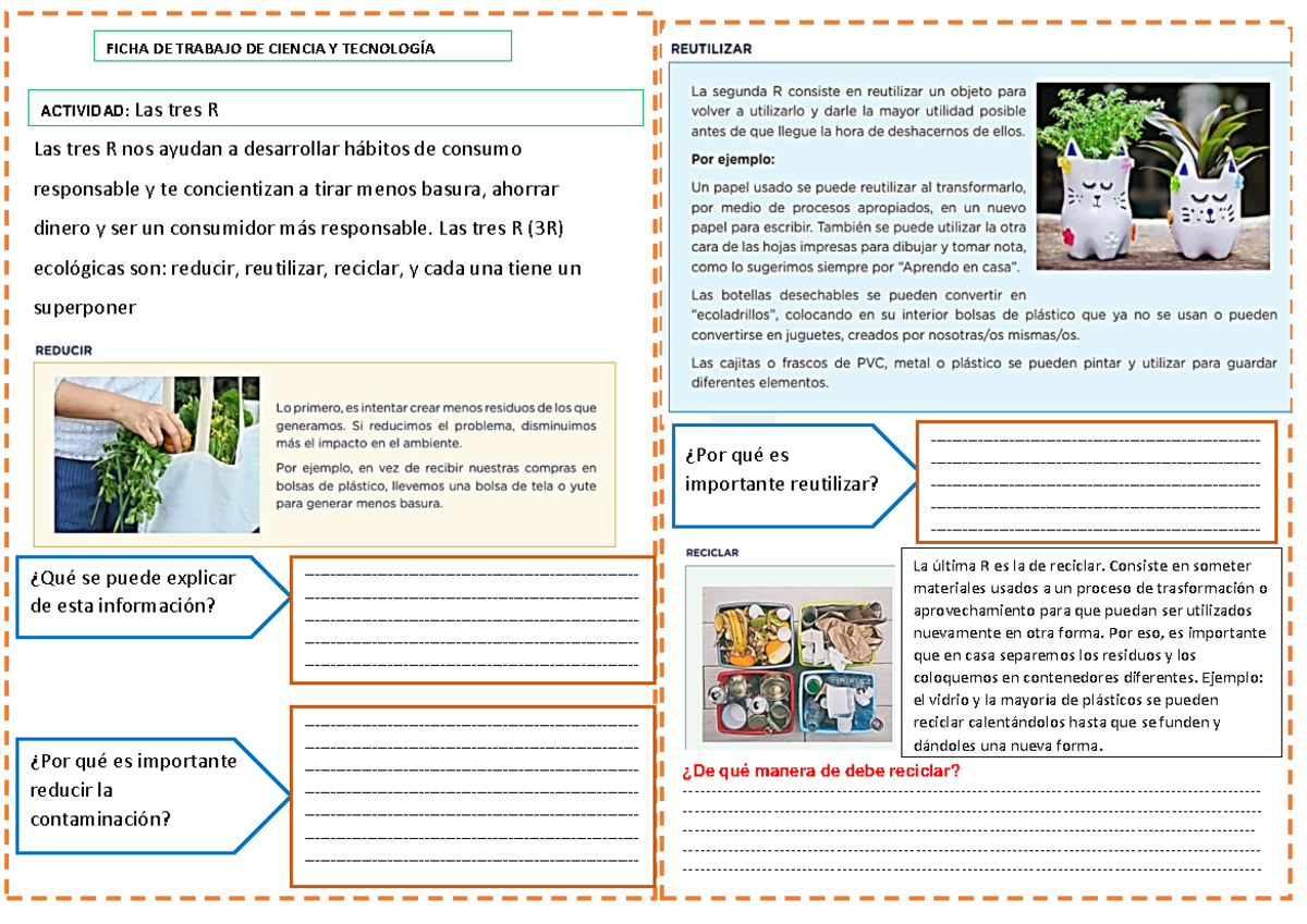 Ficha CYT LAS 3 R - television peruana - Las tres R nos ayudan a ...