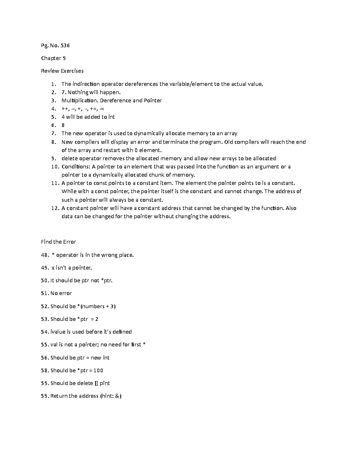 Chapter 9 - Answer To Class Quiz And Notes. - Pg. No. 536 Chapter 9 ...