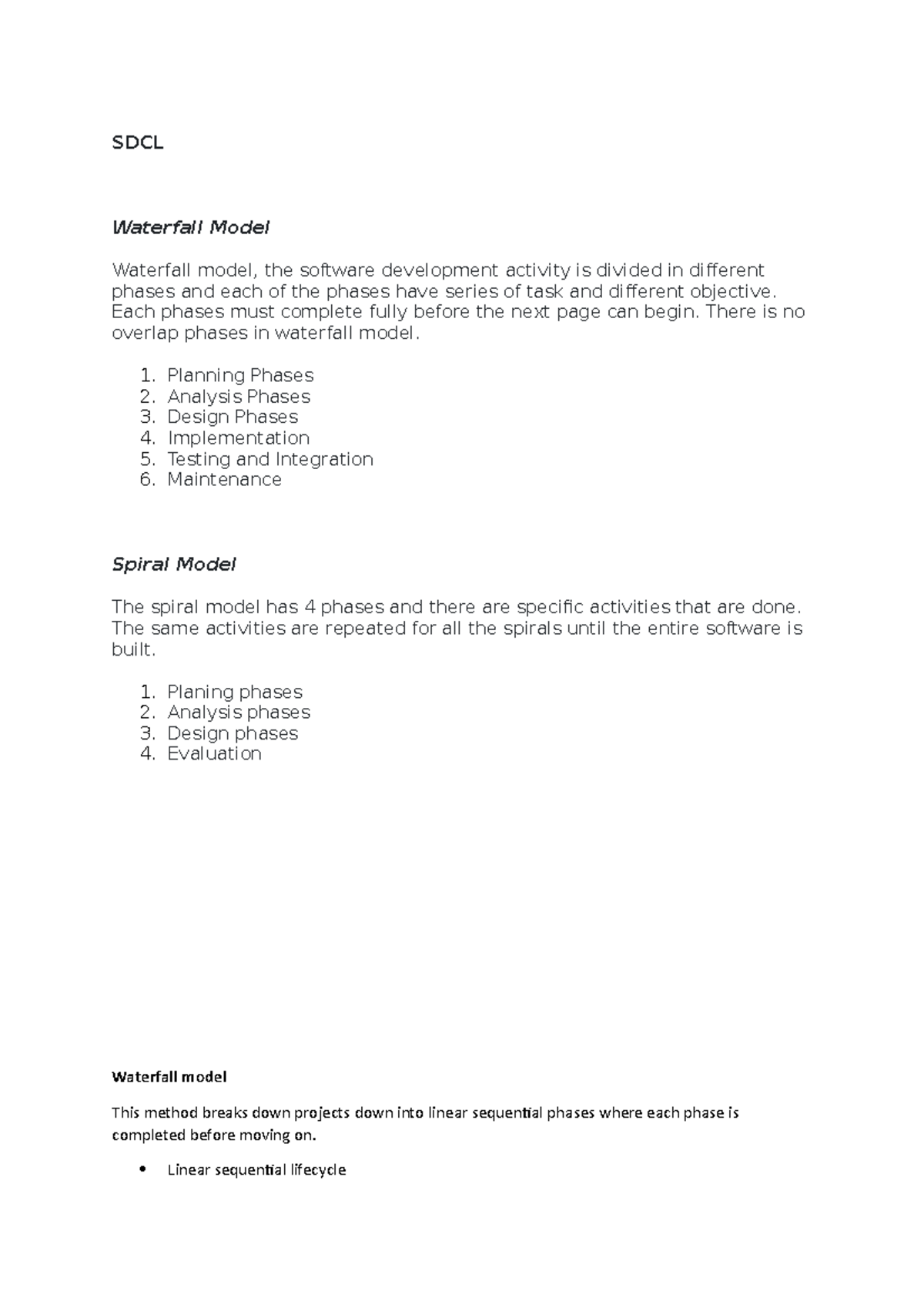 Software Development Lifecycle (SDLC) - SDCL Waterfall Model Waterfall ...