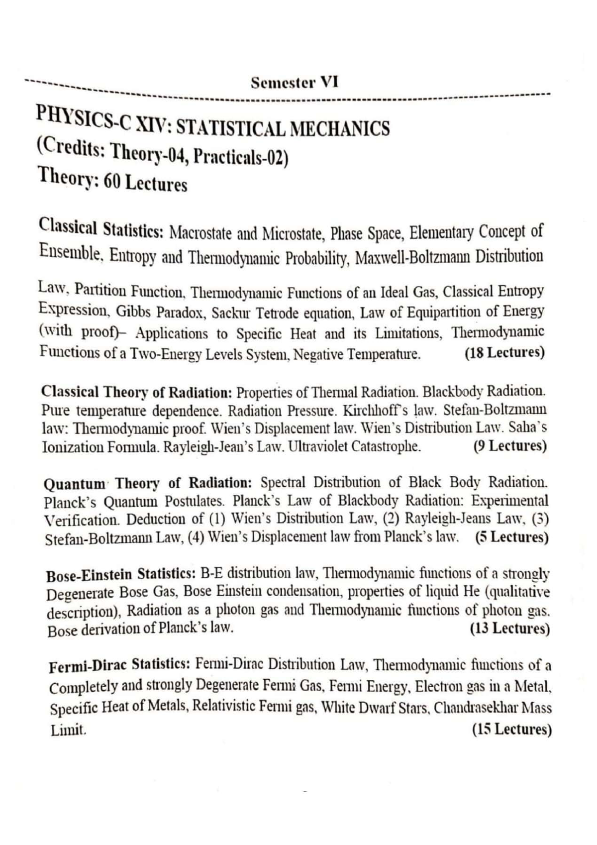 Statistical Mechanics Complete Notes - Bsc (H) Physics - Studocu