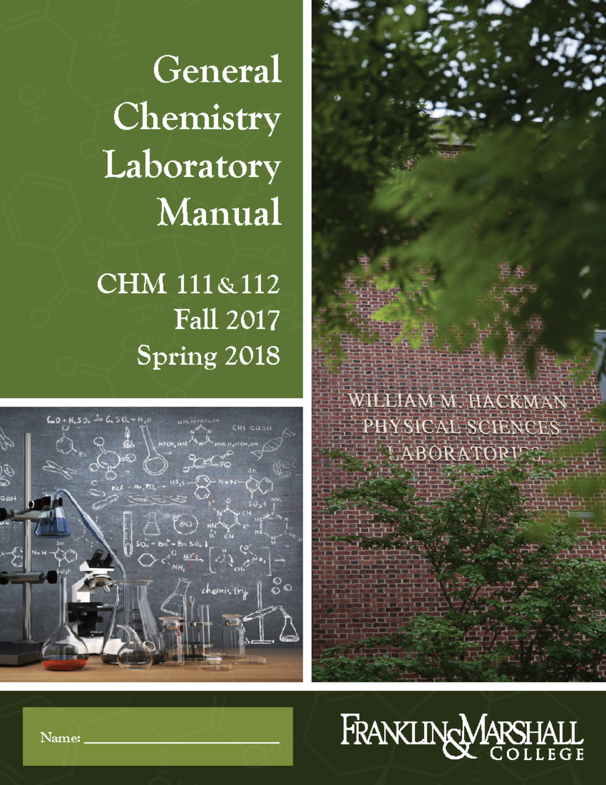 Gen Chem laboratory Manual - ####### Name: General Chemistry Laboratory ...
