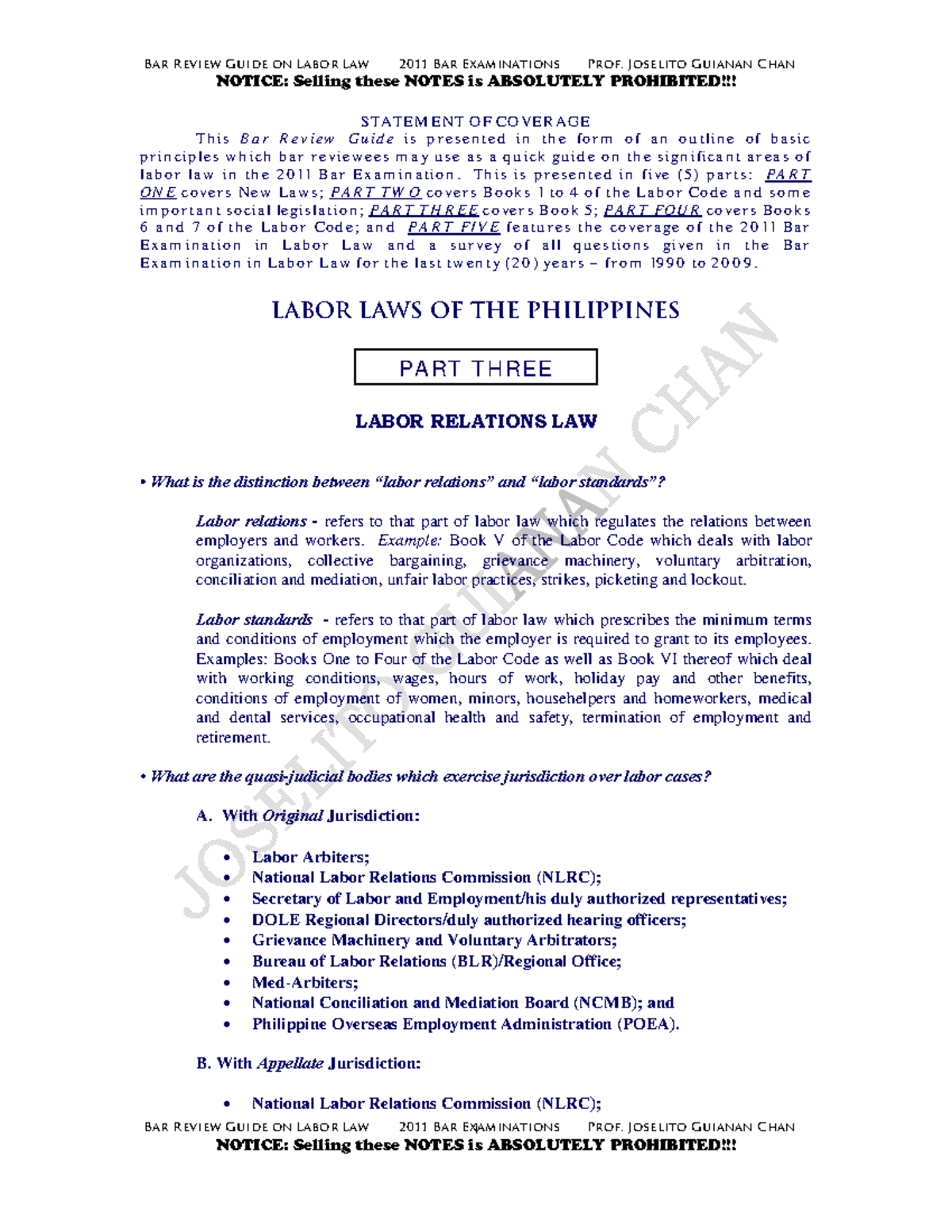 PART3 2011 Barreviewguide - NOTICE: Selling these NOTES is ABSOLUTELY ...