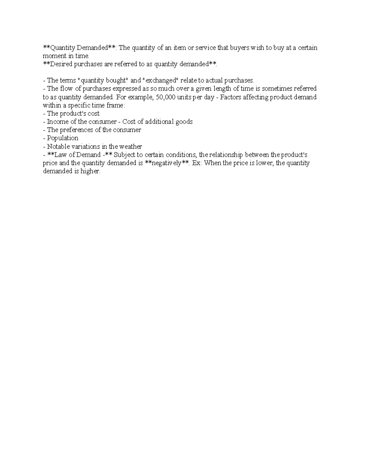 Quantity Demanded Explained - Quantity Demanded: The quantity of an ...