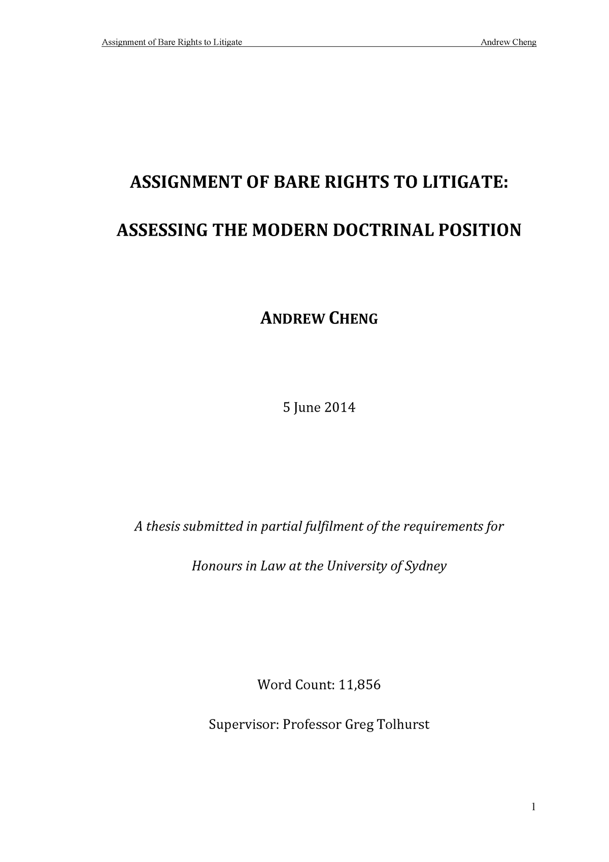 assignment of right to litigate
