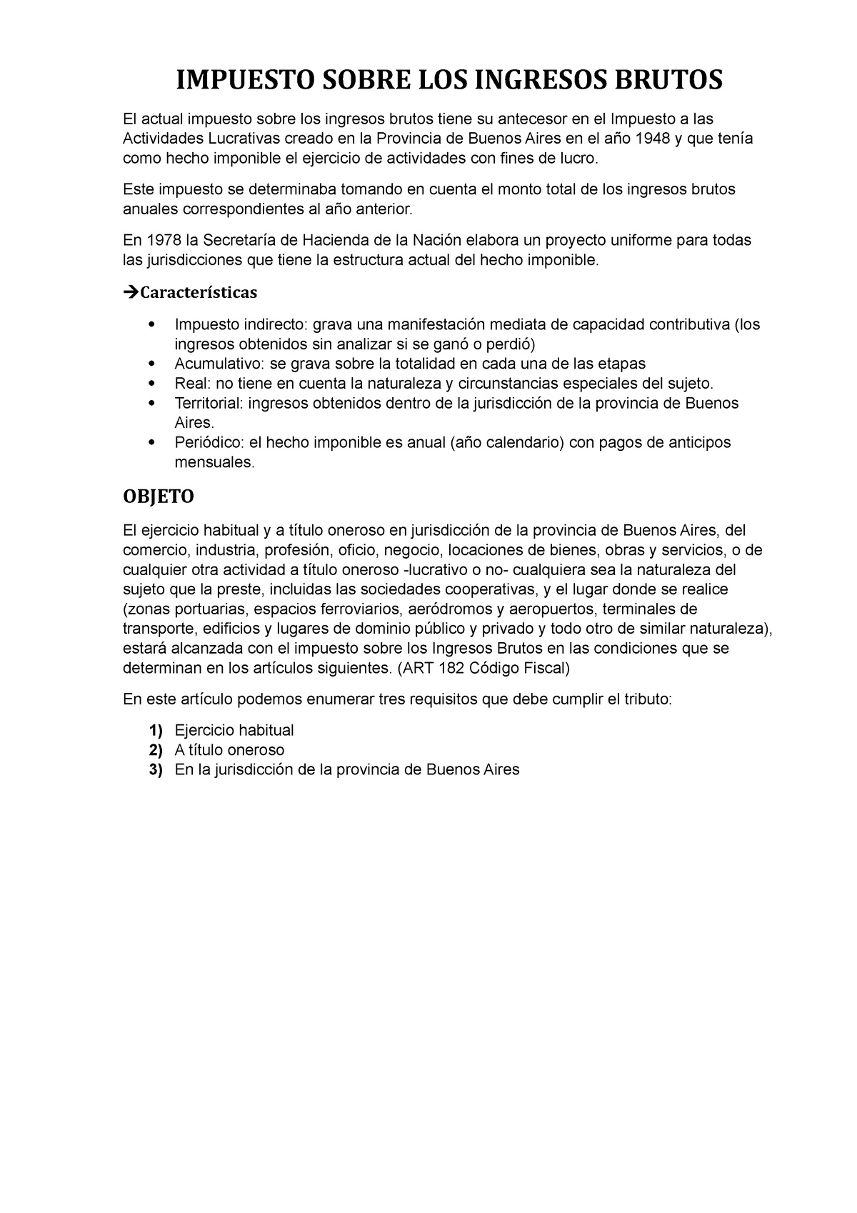 Impuesto Sobre LOS Ingresos Brutos - IMPUESTO SOBRE LOS INGRESOS BRUTOS ...