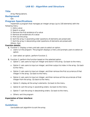 Lab 02 - Assignment For Lab 2 - CSI104: Foundations Of Computer Science ...