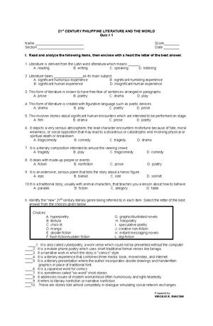 385939885 21ST Century First Quarter Exam - MONTESSORI DE SAN ILDEFONSO ...