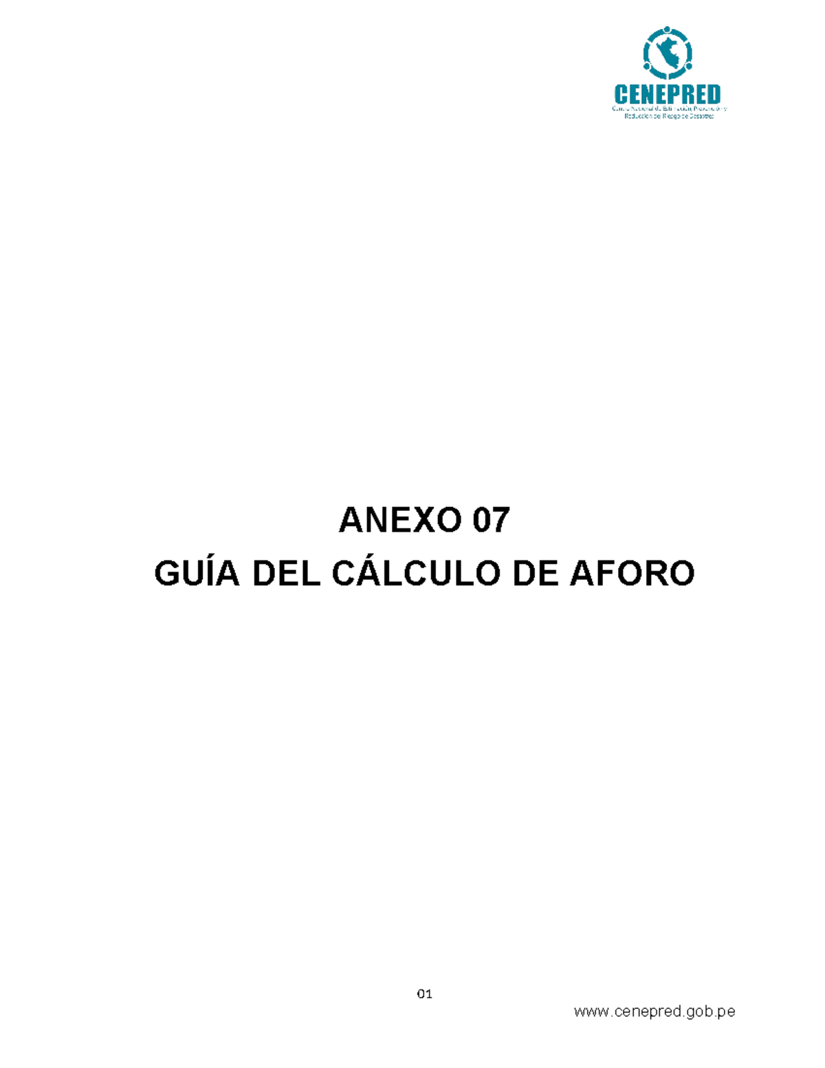 7 - fdsfsd - ANEXO 07 GUÍA DEL CÁLCULO DE AFORO 01 GUÍA DE CÁLCULO DE ...