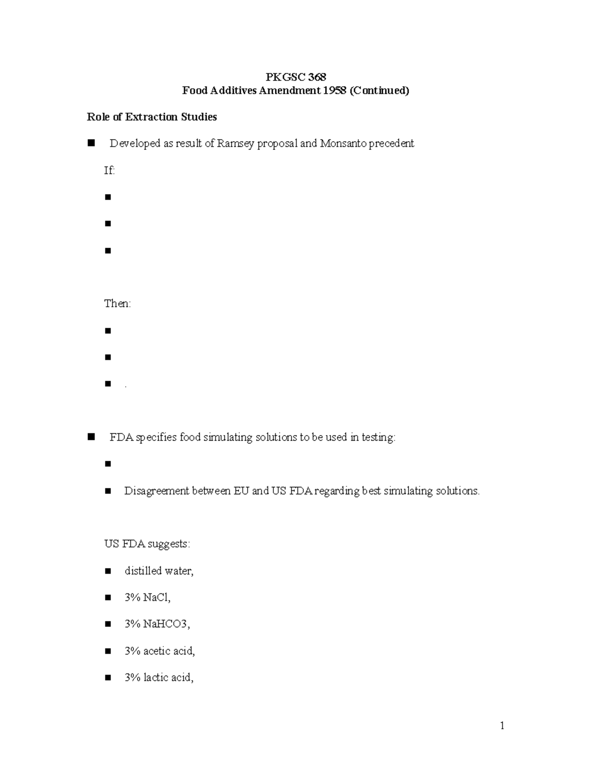 Pkgsc 368 Food Additives Amend Cont PKGSC 368 Food Additives