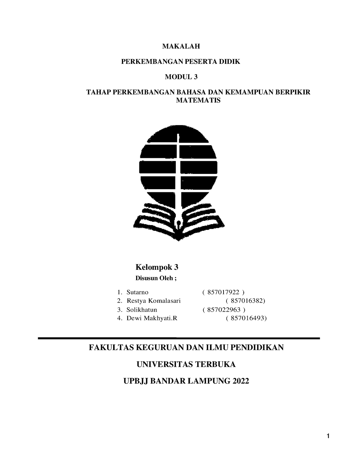 Makalah Kelompok 3 Ppdidik - MAKALAH PERKEMBANGAN PESERTA DIDIK MODUL 3 ...