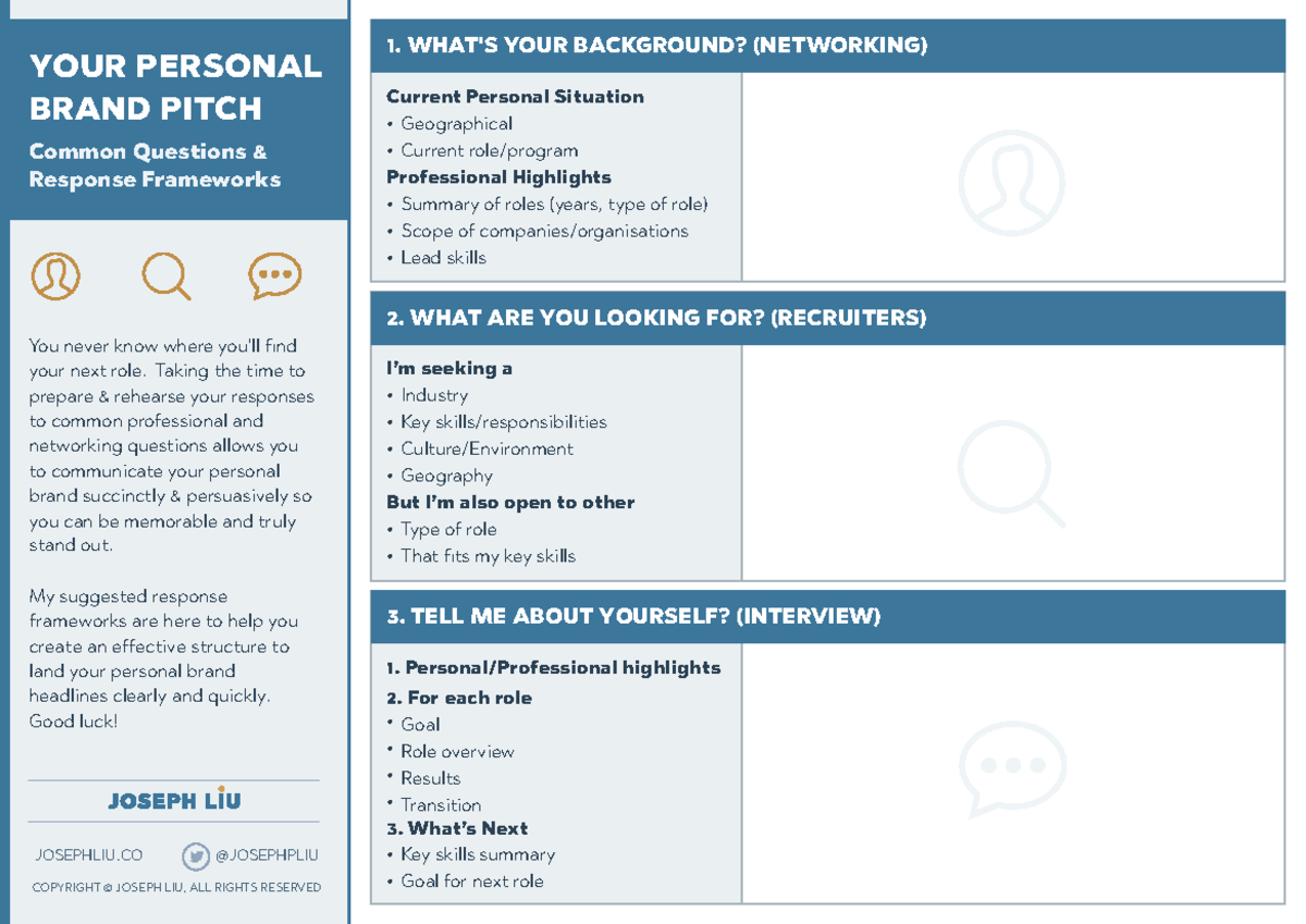 Personal Brand Pitch- Joseph Liu - You never know where you'll find ...