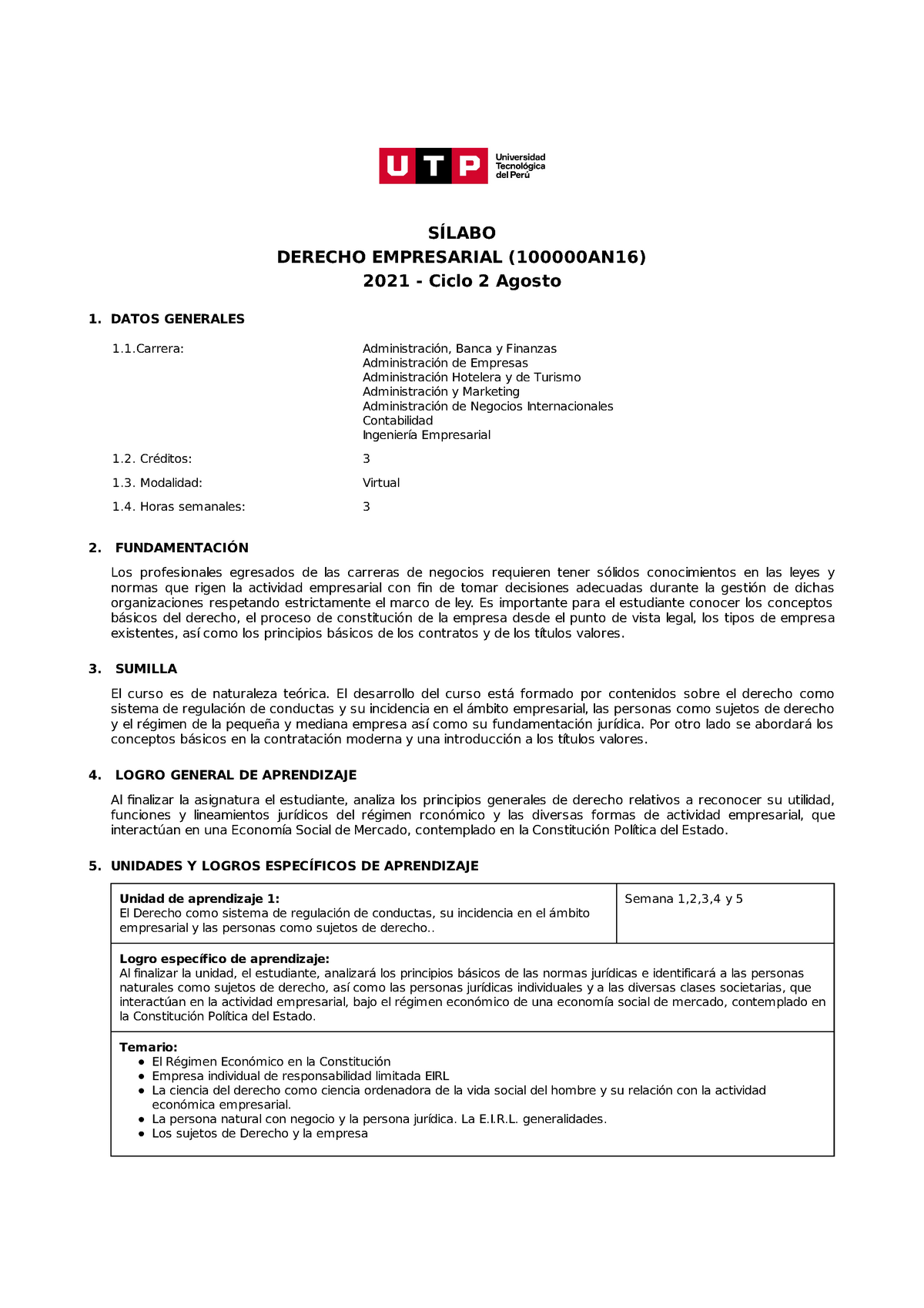 Derecho Empresarial S Labo Derecho Empresarial An Ciclo Agosto Datos