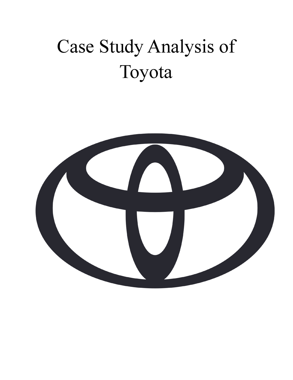 case study analysis on toyota corporation