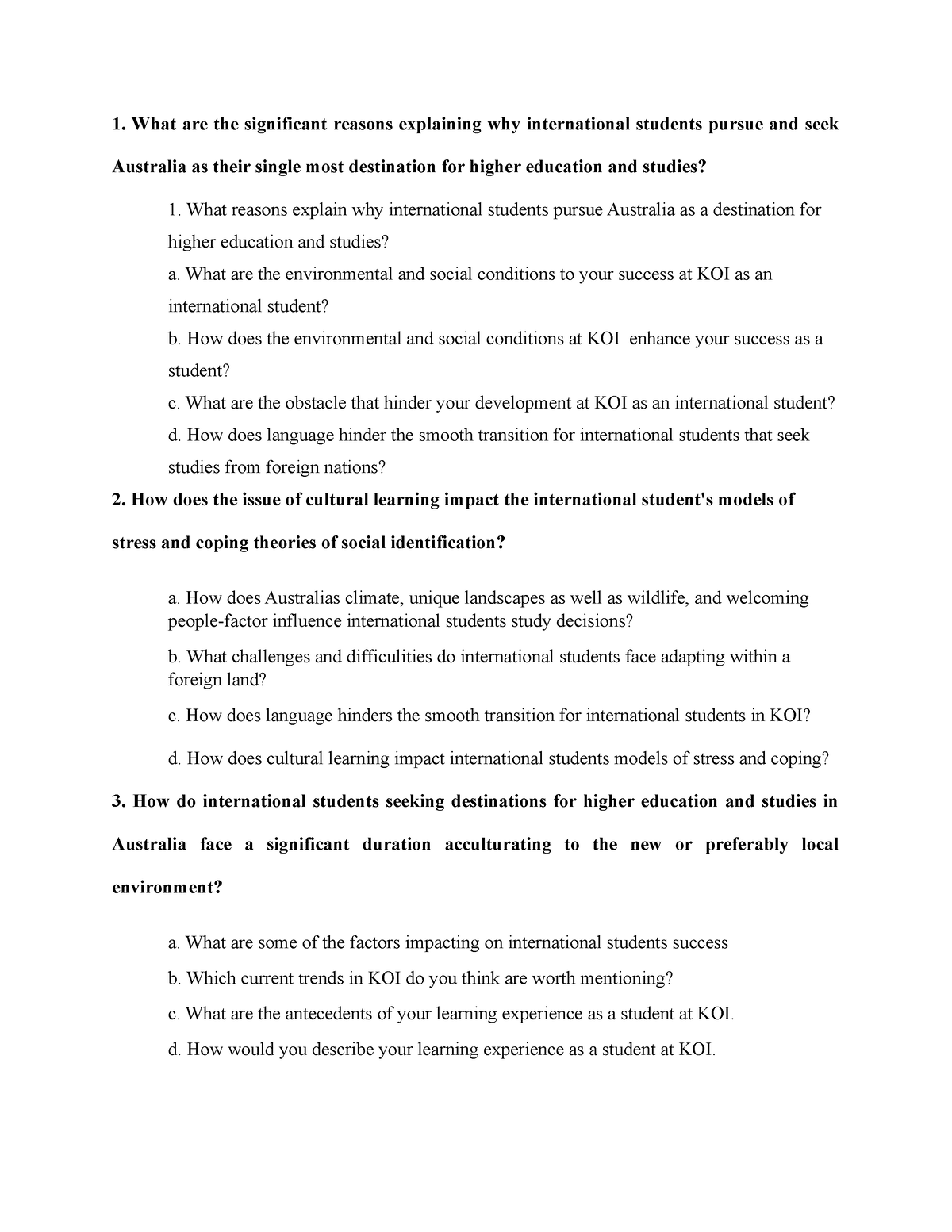 questionnaire-1-what-are-the-significant-reasons-explaining-why