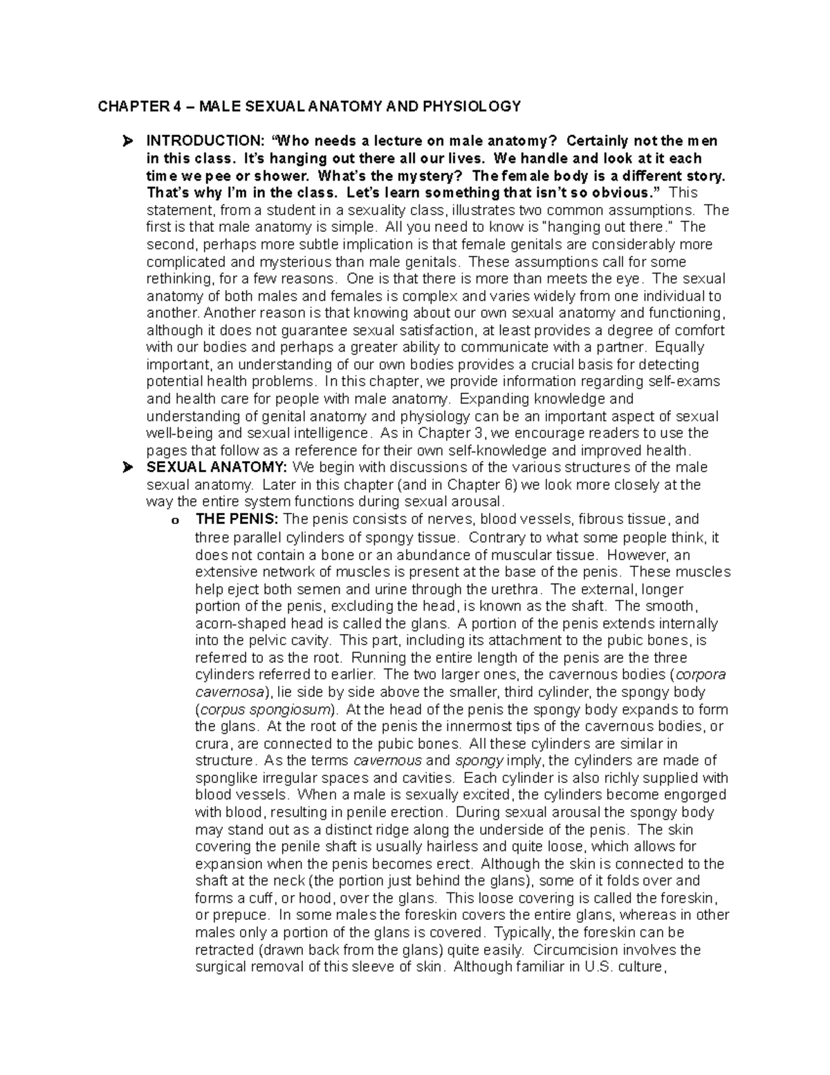 Chapter 4 Hs Notes Chapter 4 Male Sexual Anatomy And Physiology Introduction “who Needs A 4571