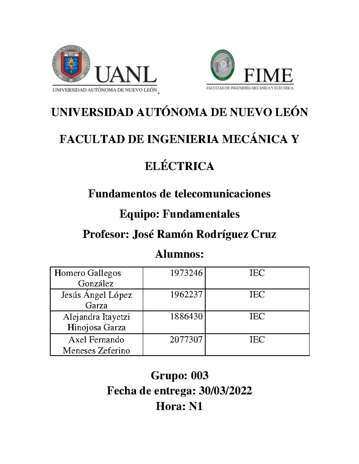 Actividad 4.1 Equipo Fundamentales - UNIVERSIDAD AUTÓNOMA DE NUEVO LEÓN ...