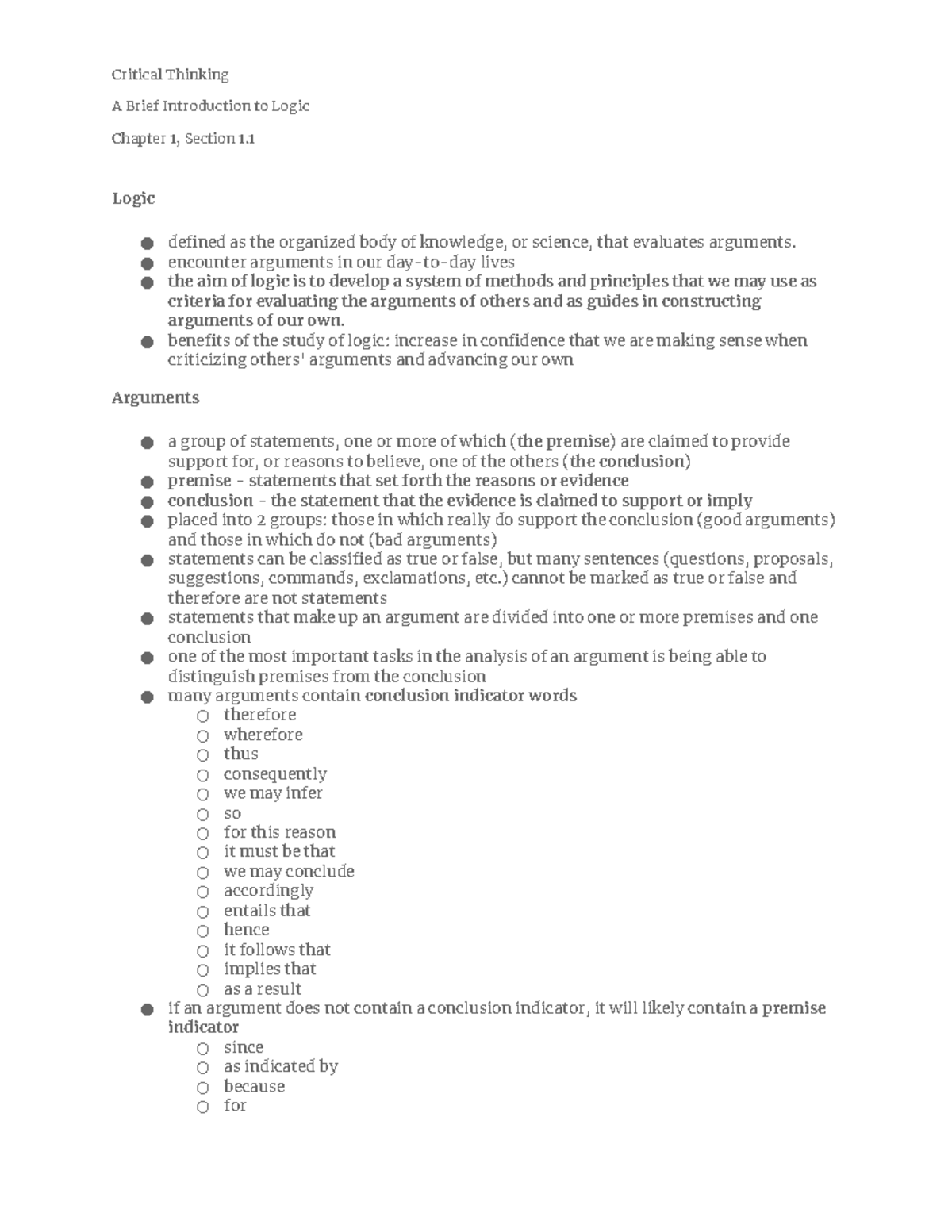 Critical Thinking A Brief Introduction To Logic Ch 1 1 Critical Thinking A Brief Introduction Critical Thinking A Brief Introduction To Logic Ch 1 1 Critical Thinking A Brief Introduction