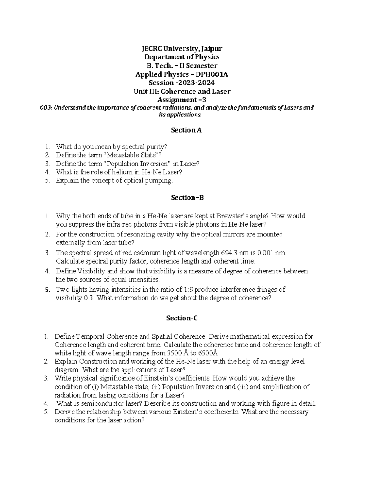 Renaissance 2025 Jecrc Notes 