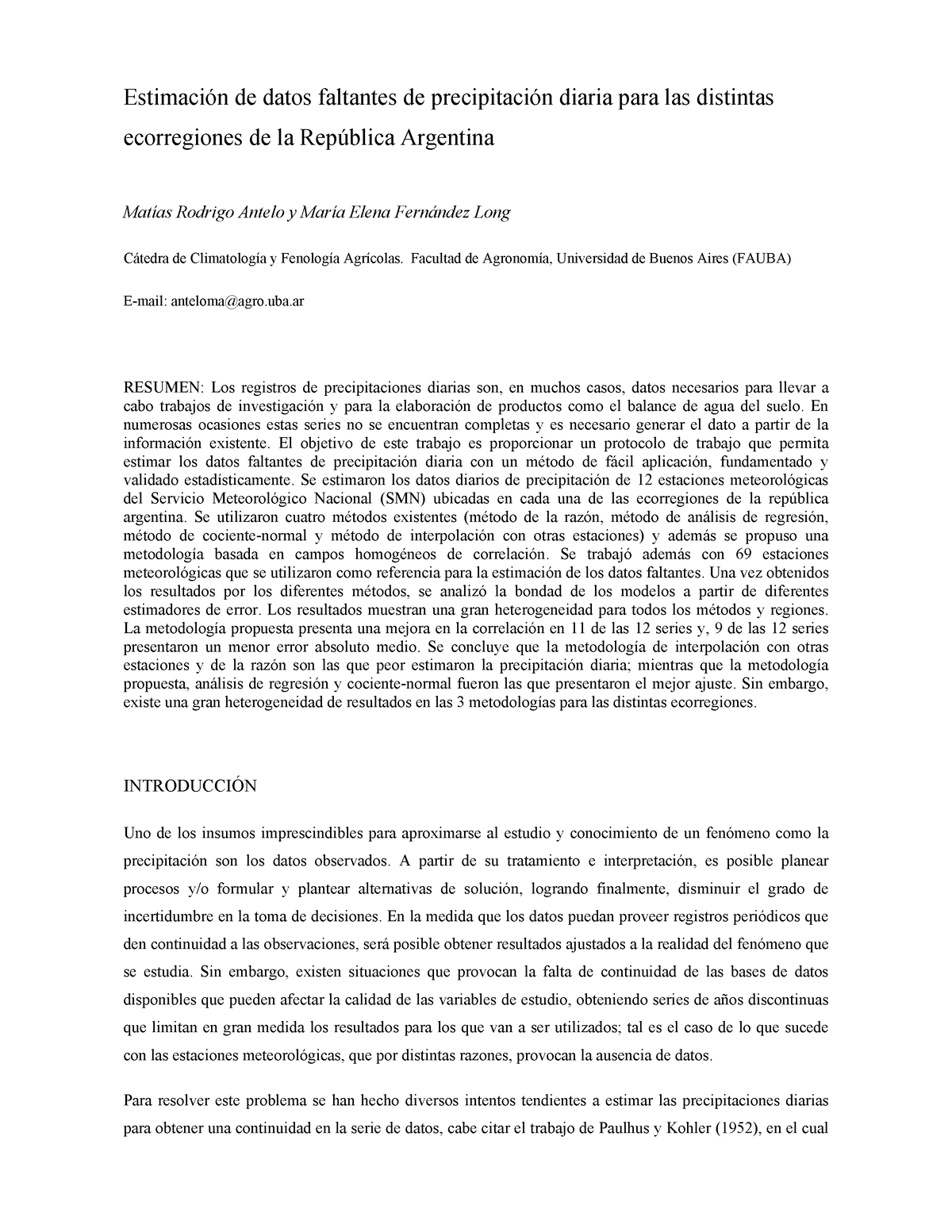 3 - Nsnnd - EstimaciÛn De Datos Faltantes De PrecipitaciÛn Diaria Para ...