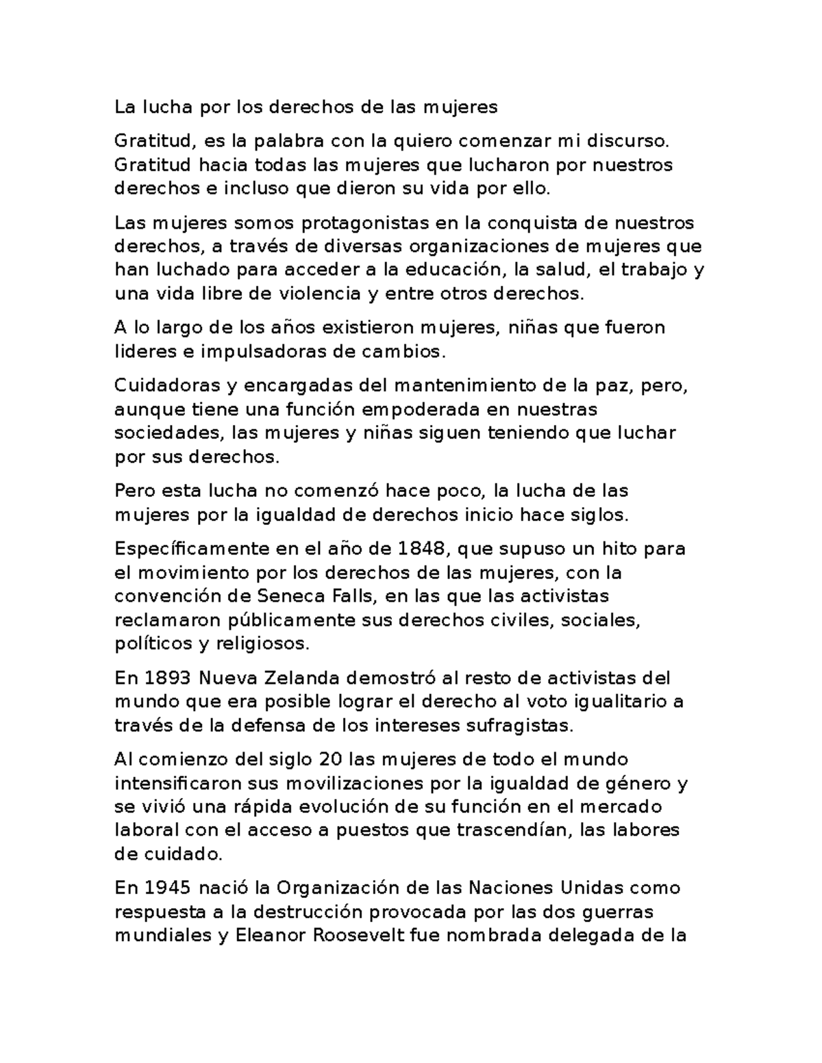 La lucha por los derechos de las mujeres - La lucha por los derechos de ...