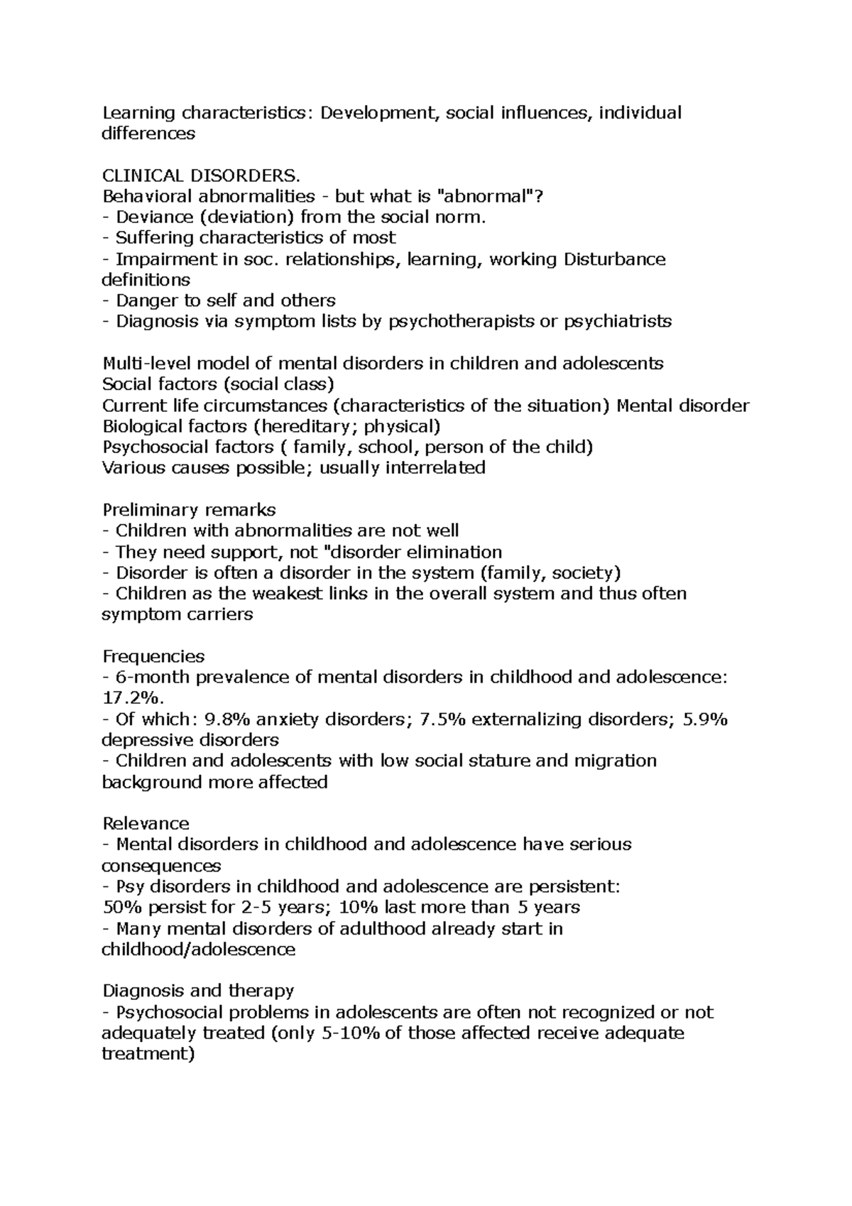 Learning Characteristics - Behavioral Abnormalities - But What Is 