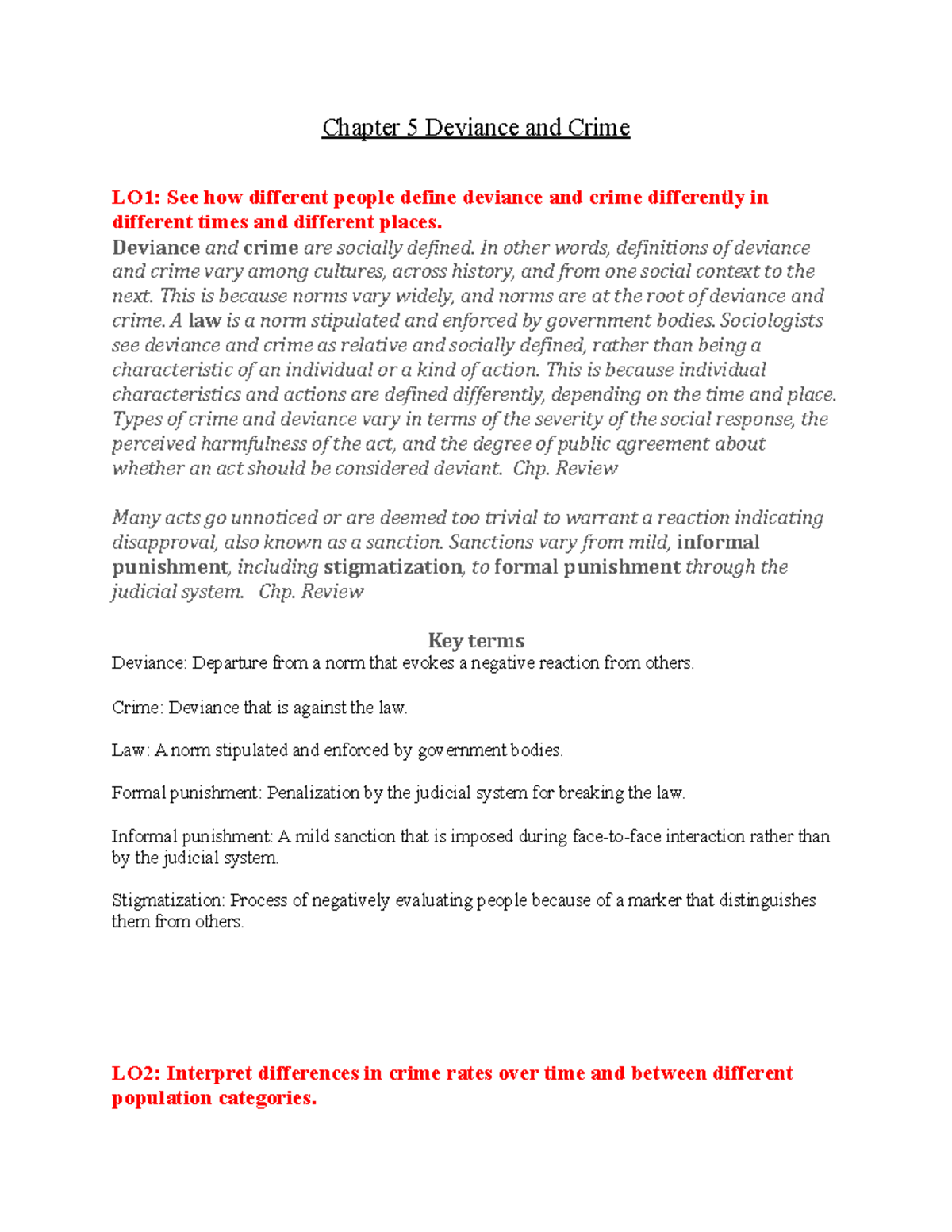 Chapter 5 Deviance and Crime - Chapter 5 Deviance and Crime LO1: See ...