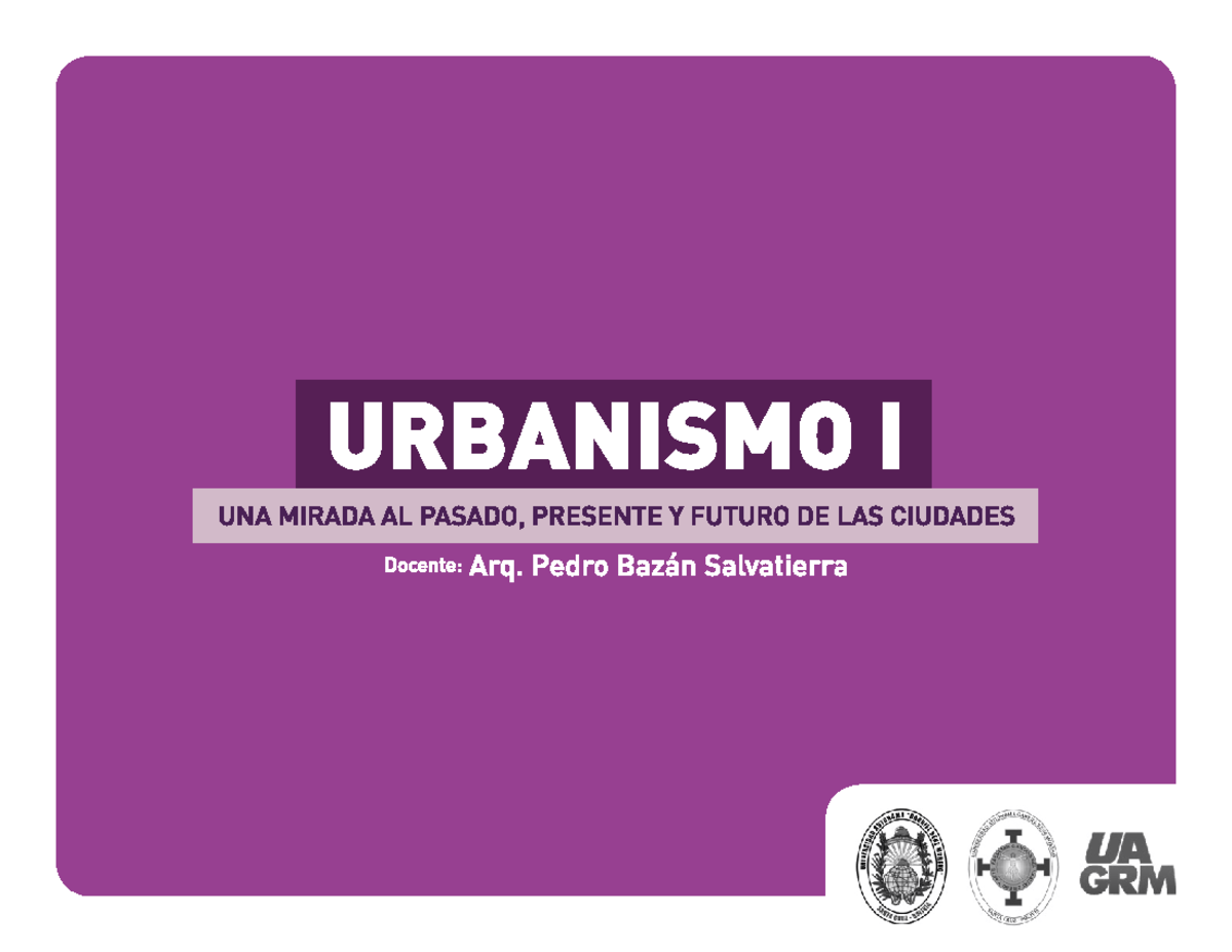 Urbanismo 1 U1 - Tarea - Imagen: - Studocu