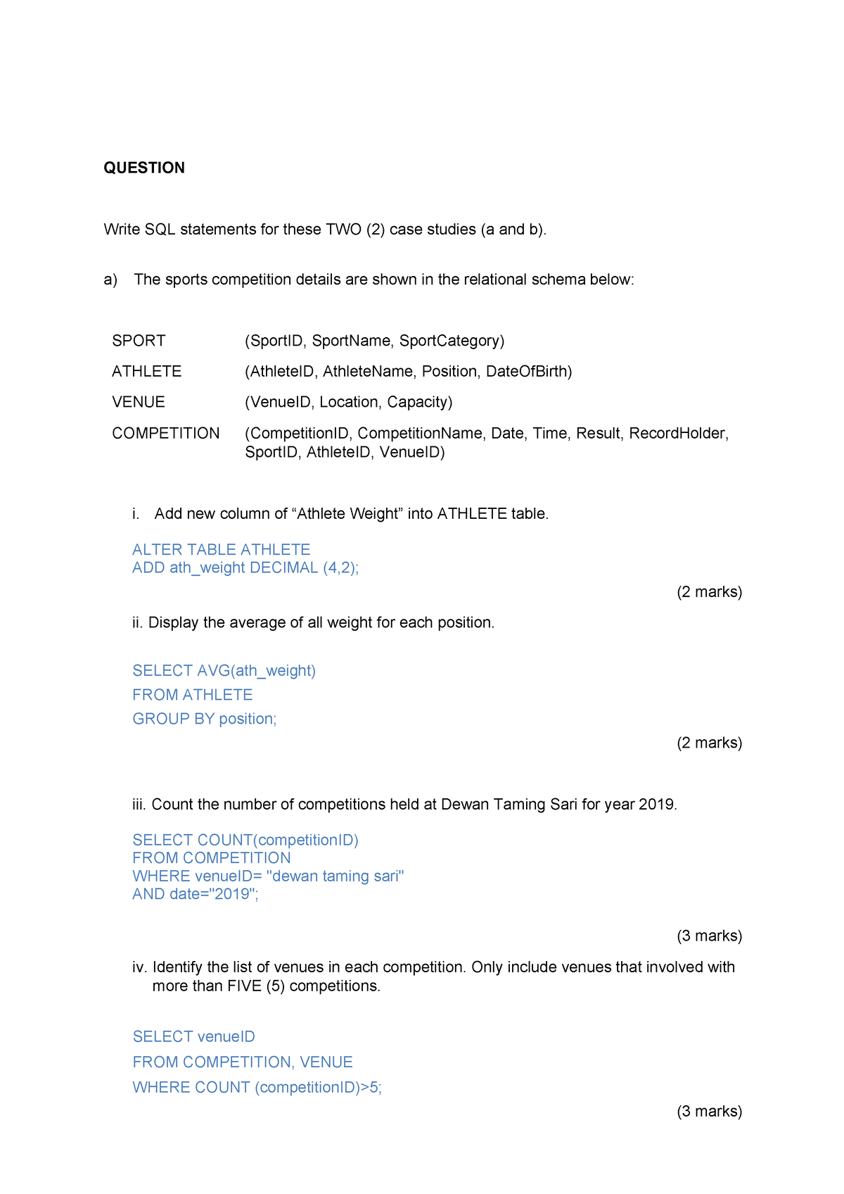 ict450-tutorial-sql2-sql-exercise-question-write-sql-statements-for