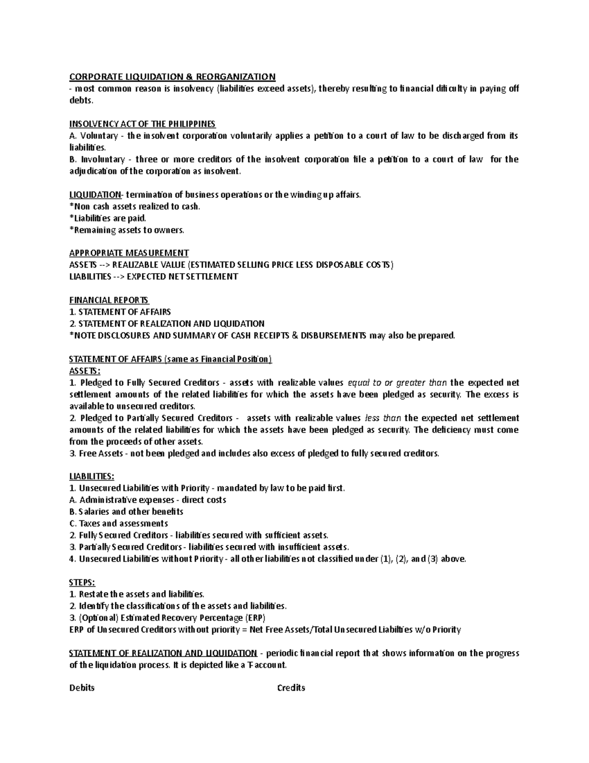 Pdfcoffee fdvv CORPORATE LIQUIDATION & most common