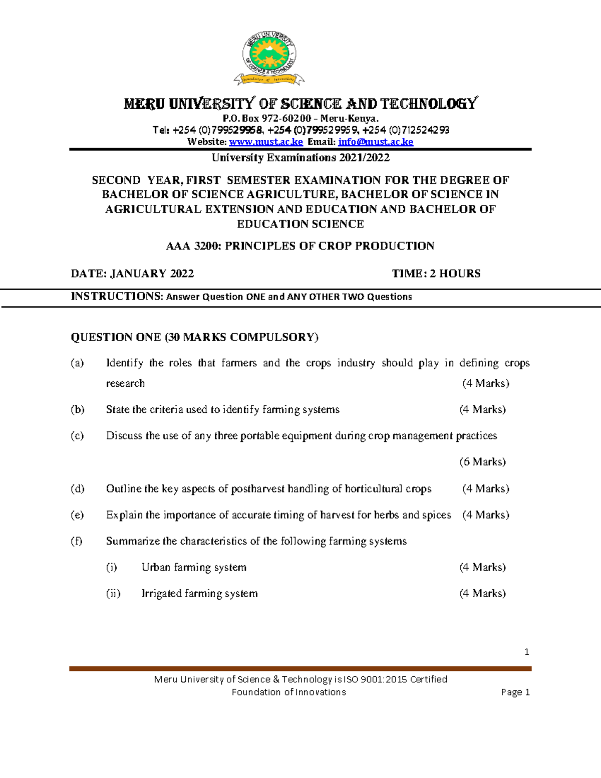Aaa 3200 principles of crop production 3 1 meru university of science