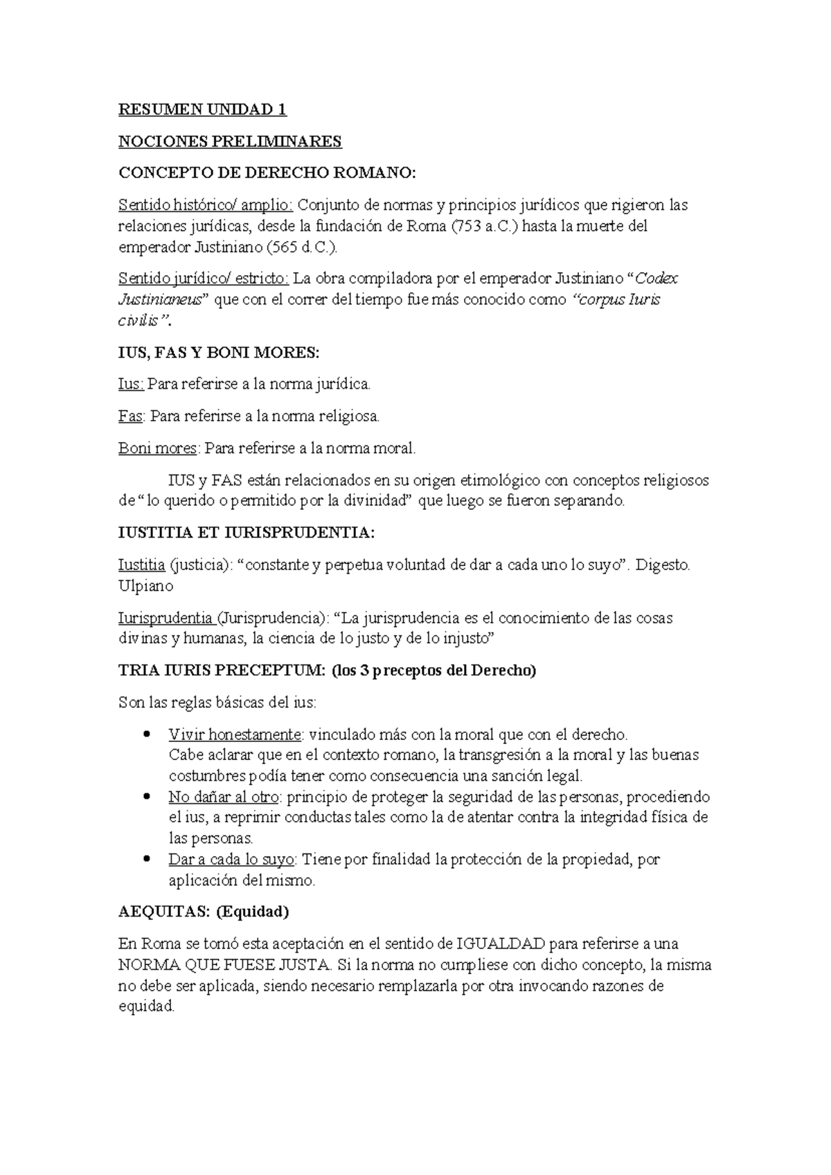 Resumen D. Romano u.1,2 y 3 - RESUMEN UNIDAD 1 NOCIONES PRELIMINARES ...