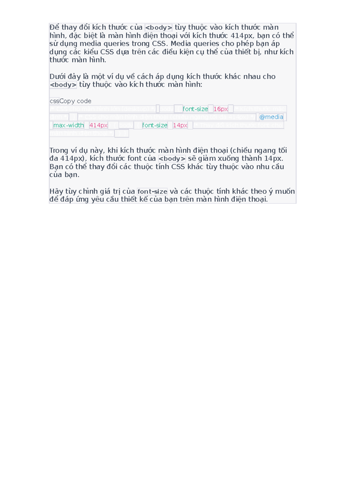 Css this is css to design web css body thay i k ch th c c a