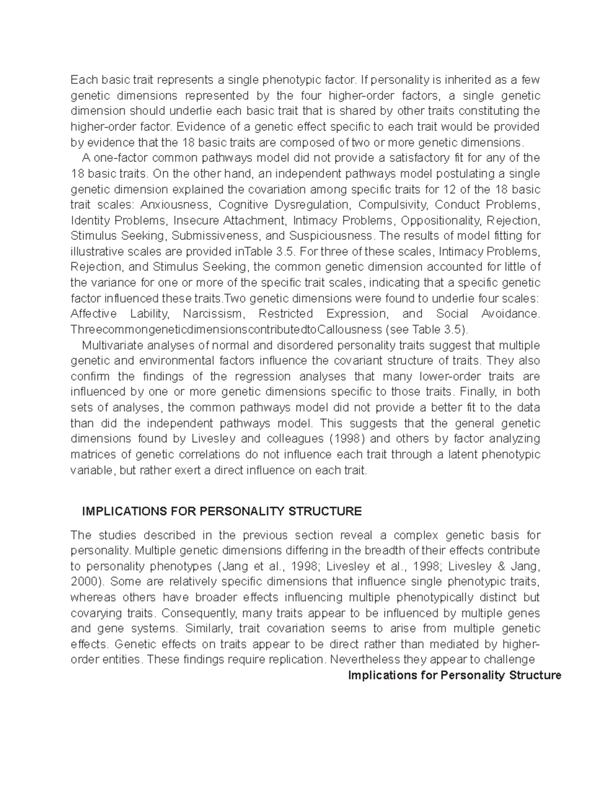 Psych - Genetic - Multivariate analyses of normal and disordered ...