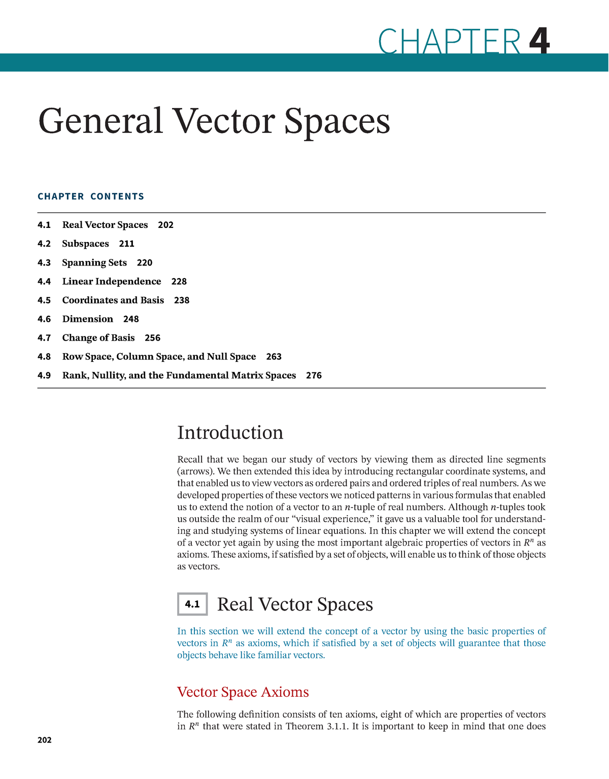 Chapter 4 Vector Space - Cool - 202 CHAPTER 4 General Vector Spaces ...