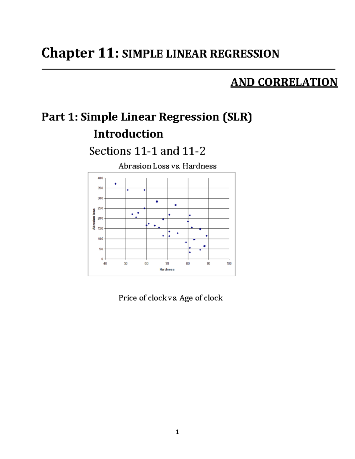 Lecture Notes Chapter 11 Simple Linear Regression And Correlation