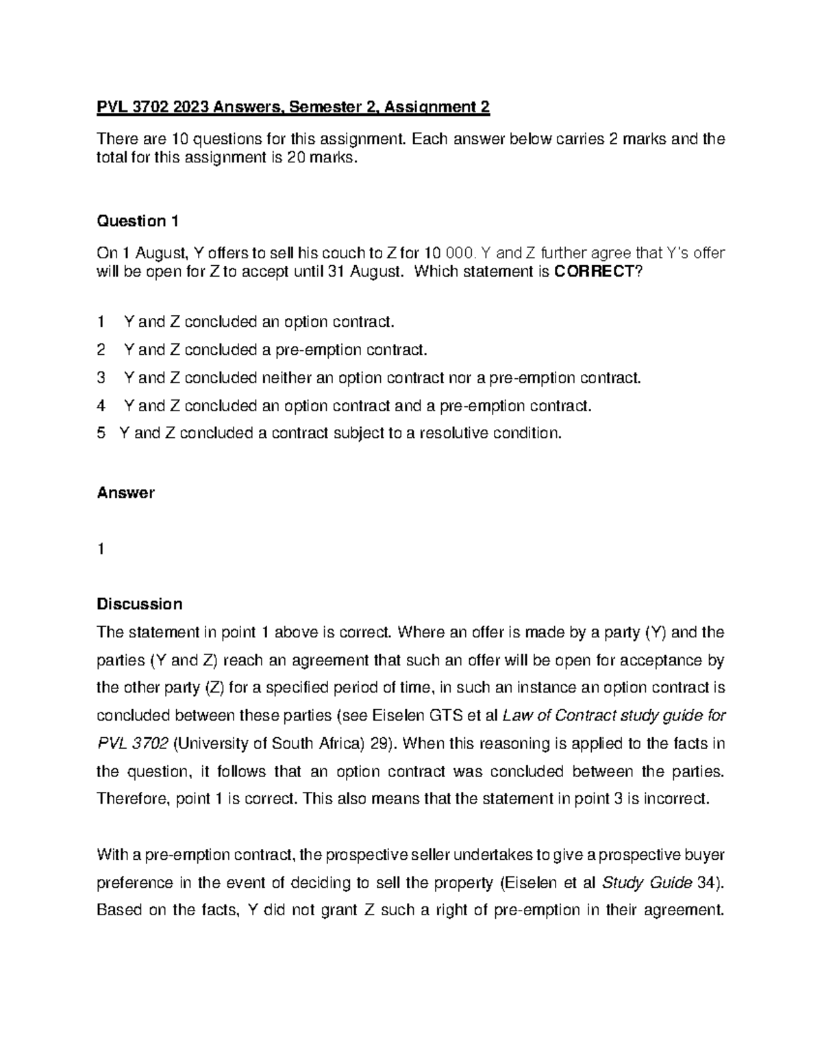 2023 Sem 2 Assign 2 PVL 3702 Answers - PVL 3702 202 3 Answers, Semester ...