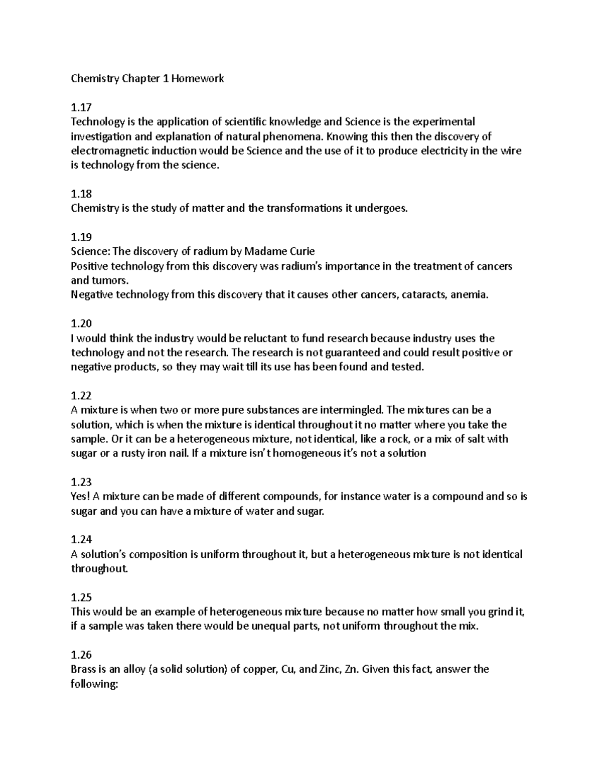 mastering chemistry homework answers chapter 1