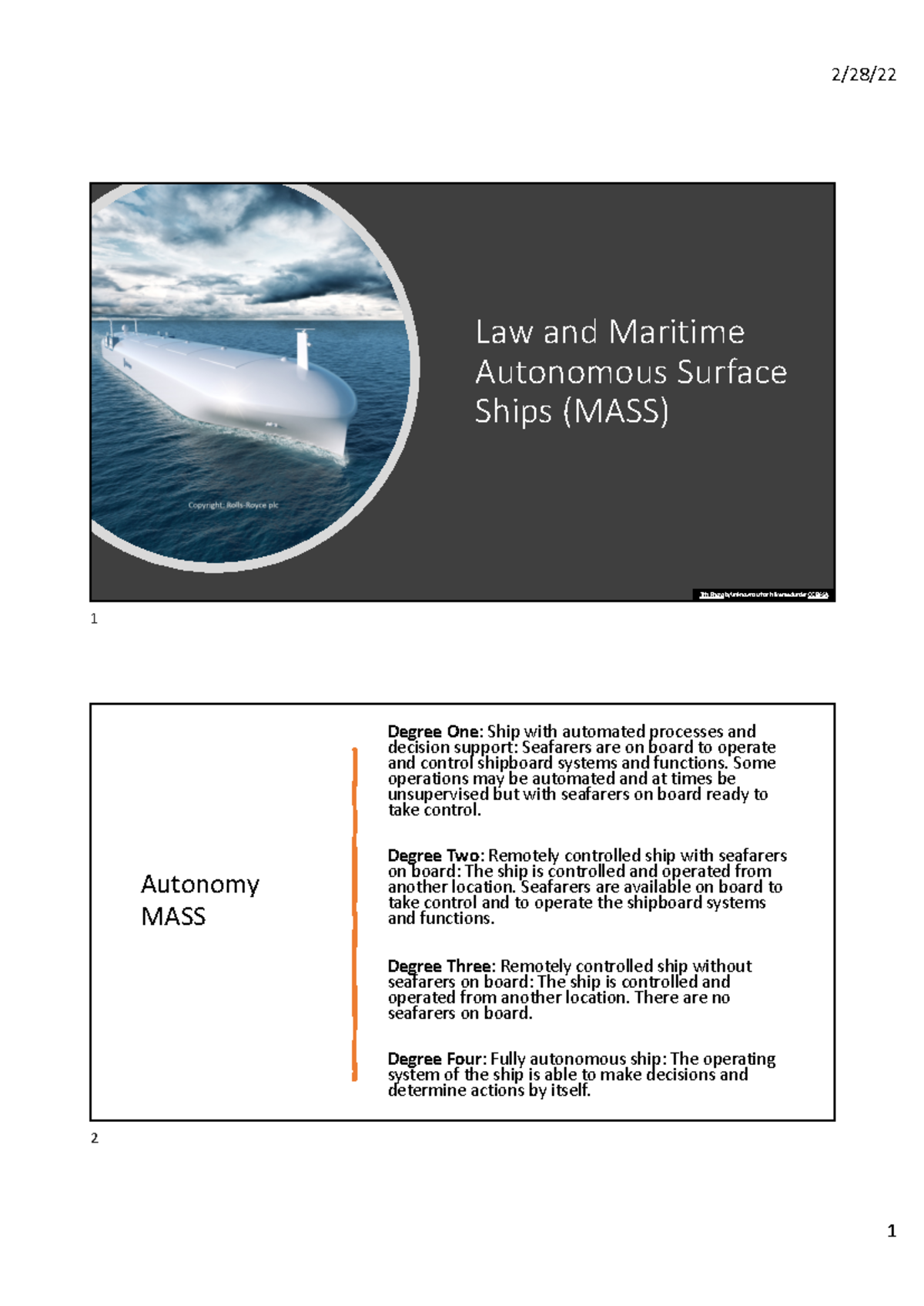 AI Lecture 5 - Law and Maritime Autonomous Surface Ships (MASS ...