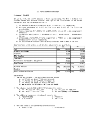 1st Preboards - Practical Accounting - On March 31, 2022, Emong, Bobby ...