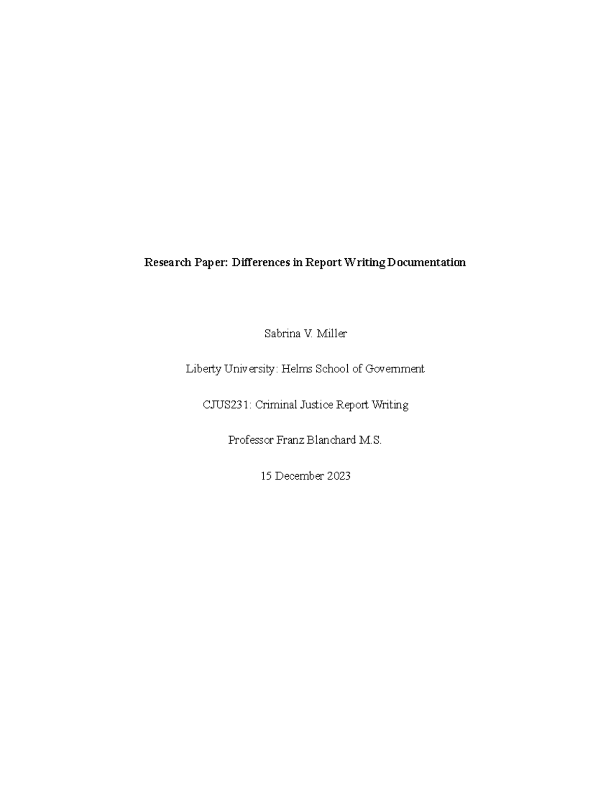 research paper differences in report writing documentation assignment