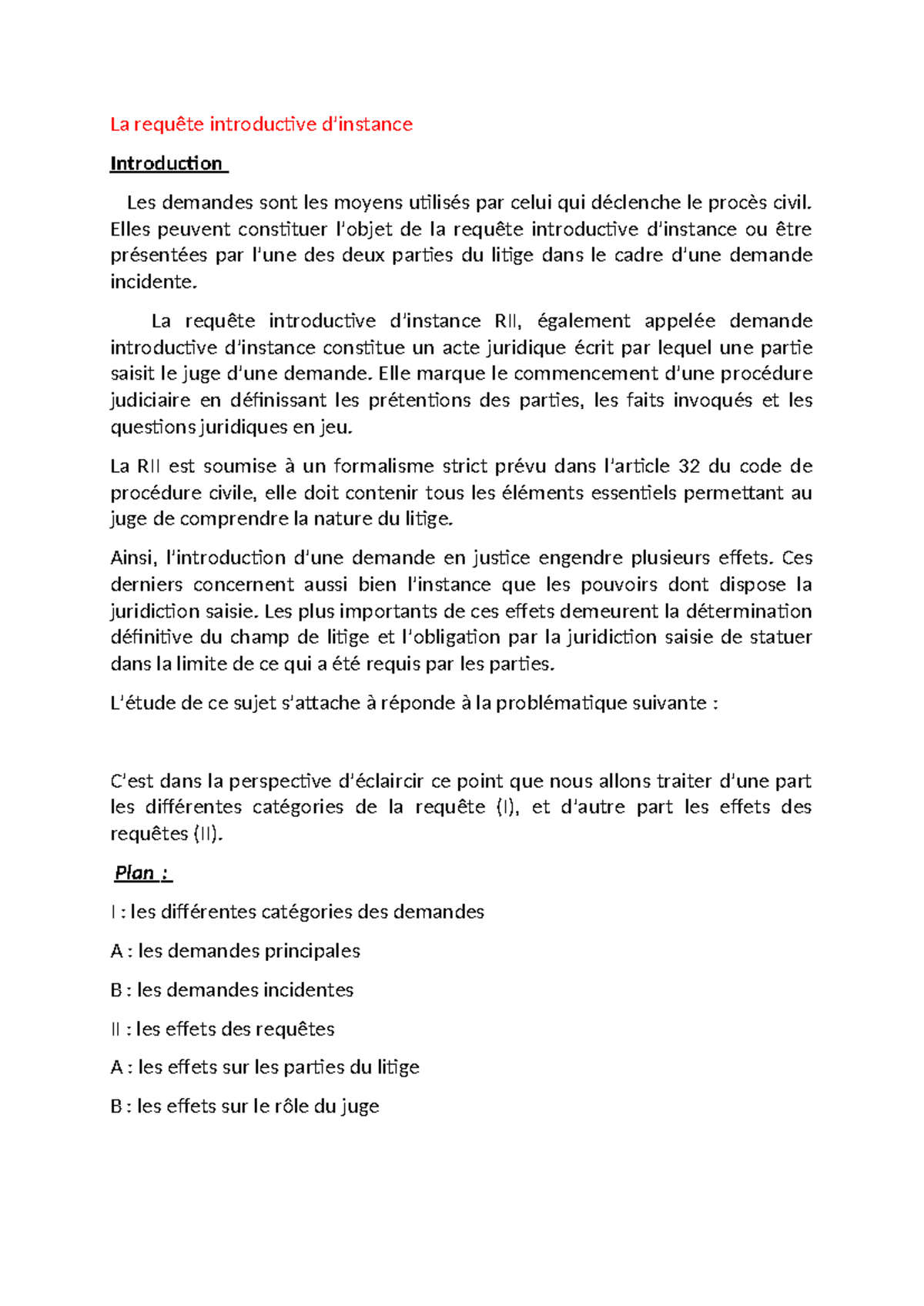 La requête introductive d - La requête introductive d’instance ...
